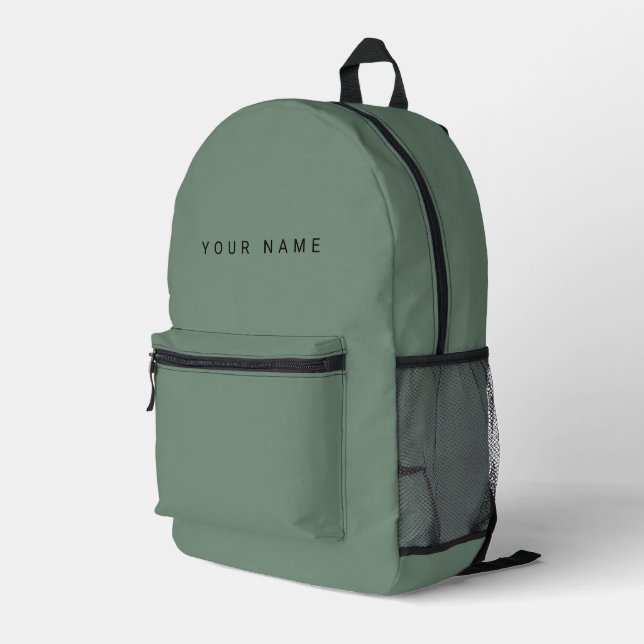 Minimalist Modern Custom Name, Text, Photo Printed Backpack (Back Corner Right)