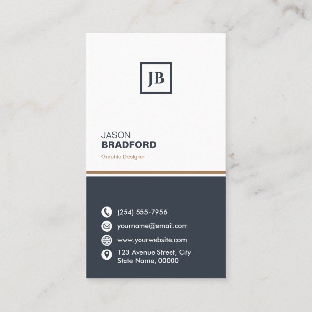 Minimalist Modern Custom Personalised Business Card (Back)