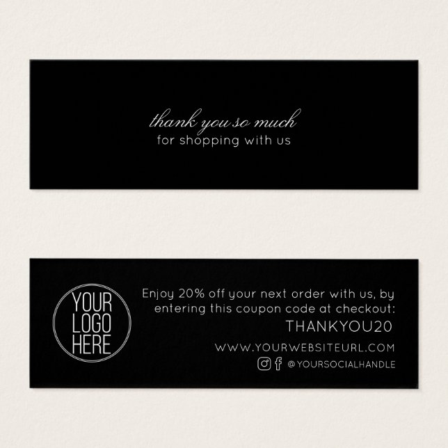 Minimalist Modern Customer Thanks Discount Insert (Front & Back)