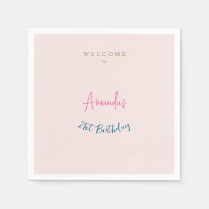 Minimalist Modern Cute Birthday Party Napkin