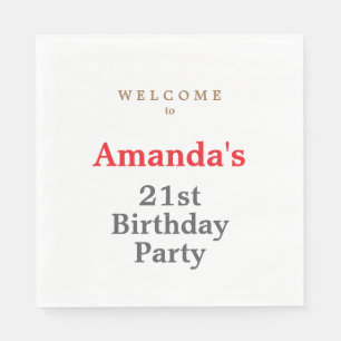 Minimalist Modern Cute Birthday Party Napkin