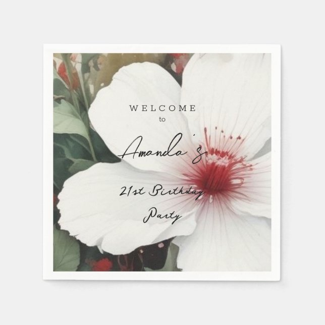 Minimalist Modern Cute Birthday Party Napkin (Front)