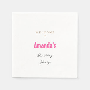 Minimalist Modern Cute Birthday Party Napkin