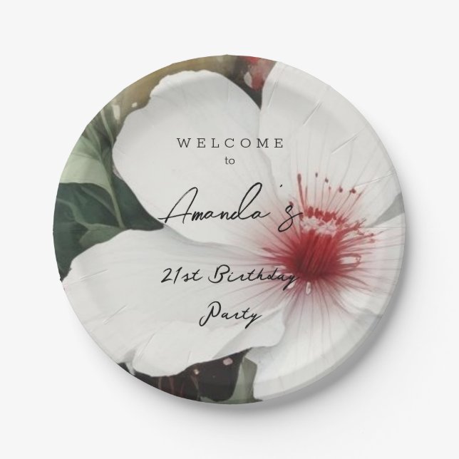 Minimalist Modern Cute Birthday Party Paper Plate (Front)