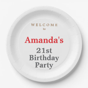 Minimalist Modern Cute Birthday Party Paper Plate