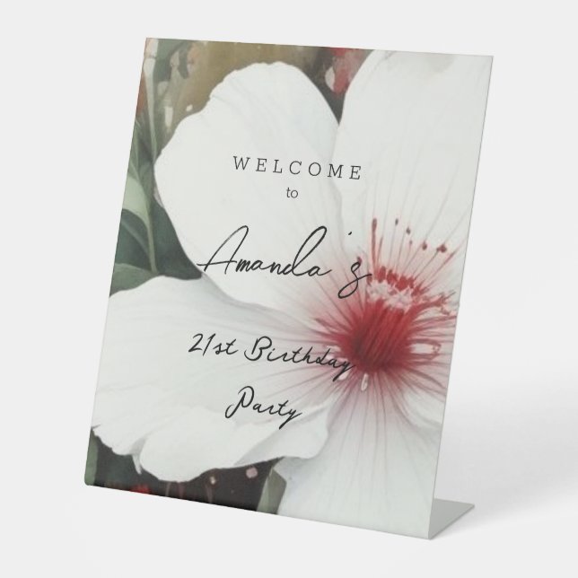 Minimalist Modern Cute Birthday Party Pedestal Sign (Front)