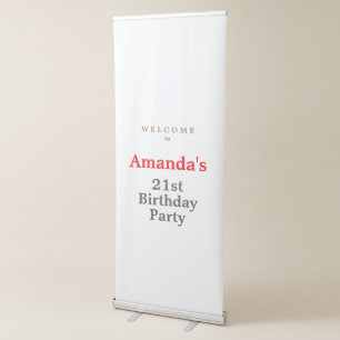 Minimalist Modern Cute Birthday Party Retractable Banner