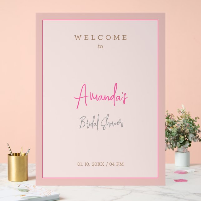 Minimalist Modern Cute Bridal Shower  Acrylic Sign (Wedding)