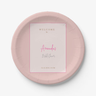 Minimalist Modern Cute Bridal Shower  Paper Plate
