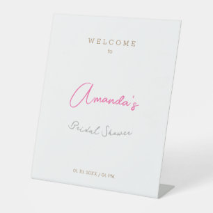 Minimalist Modern Cute Bridal Shower  Pedestal Sign