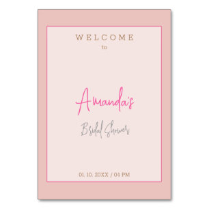 Minimalist Modern Cute Bridal Shower  Table Number