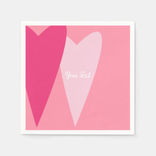 Minimalist Modern Cute Pink Hearts Custom Napkin