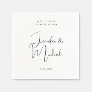 Minimalist Modern Cute Wedding Welcome Napkin