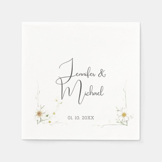 Minimalist Modern Cute Wedding Welcome Napkin (Front)