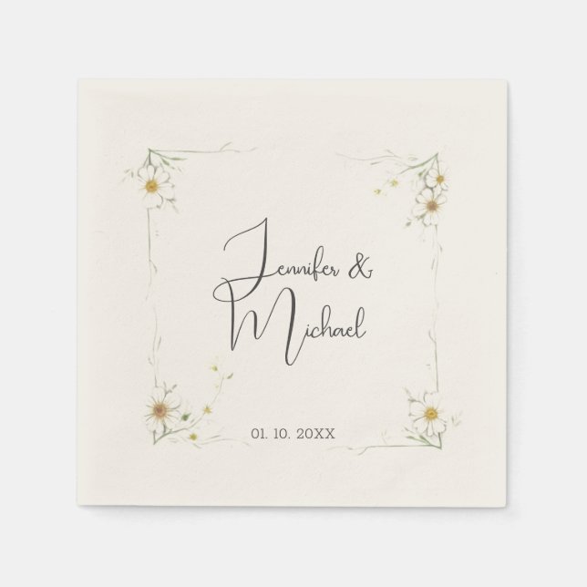 Minimalist Modern Cute Wedding Welcome Napkin (Front)