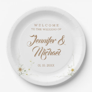 Minimalist Modern Cute Wedding Welcome Paper Plate