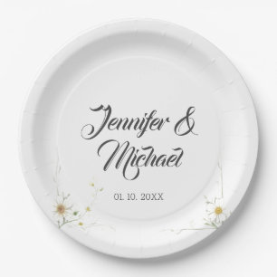 Minimalist Modern Cute Wedding Welcome Paper Plate