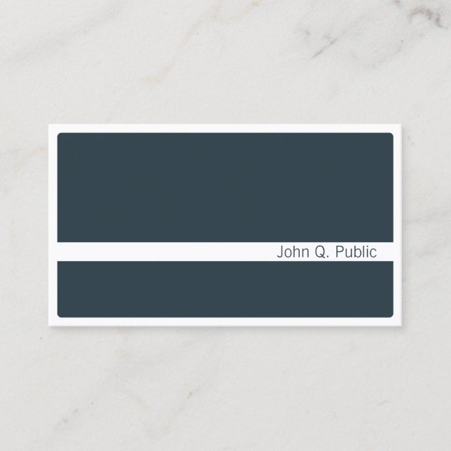 Minimalist Modern Dark Grey Blue Business Card (Front)
