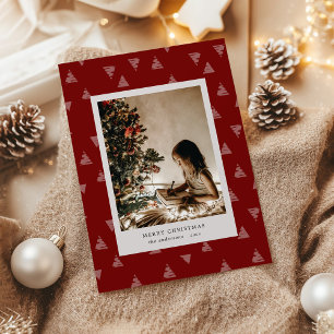 Minimalist Modern Deco Christmas Tree Photo Holiday Card