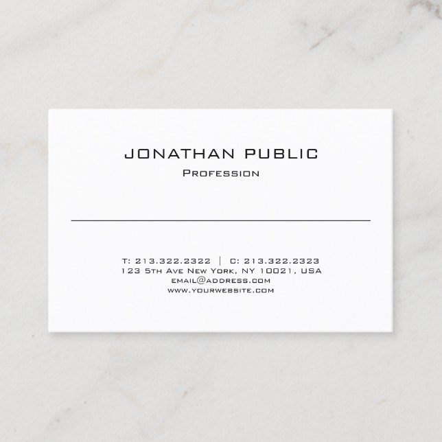 Minimalist Modern Design Elegant Professional Business Card (Front)