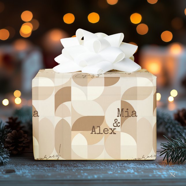 Minimalist modern design with beige tones wrapping paper (Creator Uploaded)
