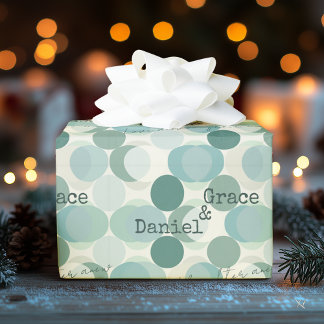 Minimalist modern design with teal circles wrapping paper