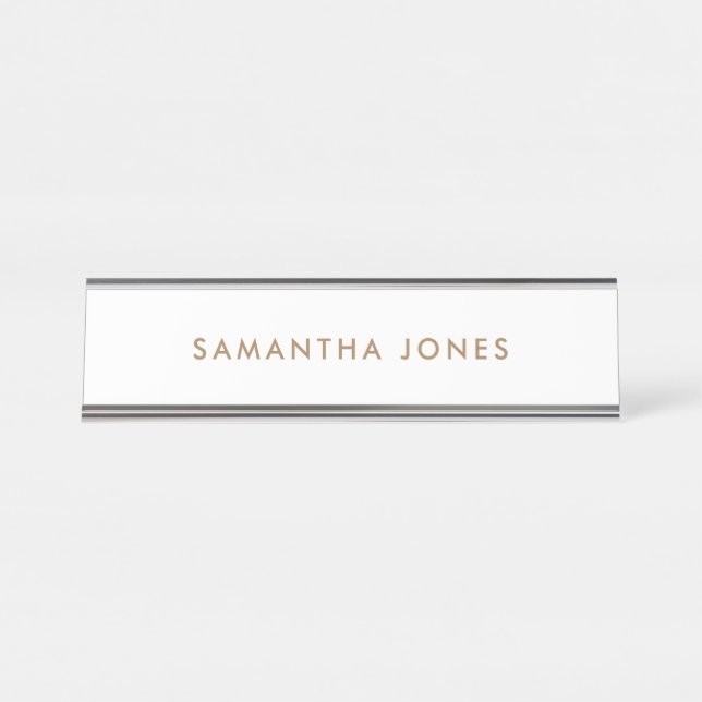 Minimalist Modern Desk Name Plate (Front)
