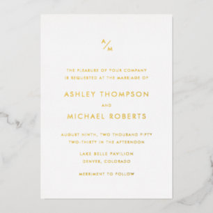 Minimalist Modern Diagonal Monogram Wedding