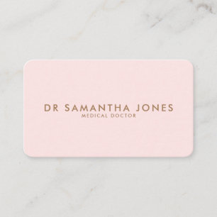 Minimalist Modern Doctor Professional Pink Business Card