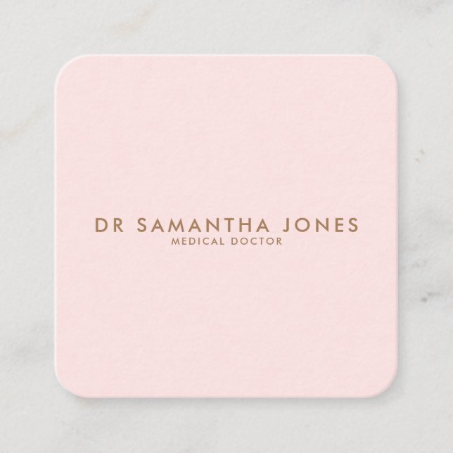 Minimalist Modern Doctor Professional Pink Enclosure Card (Front)