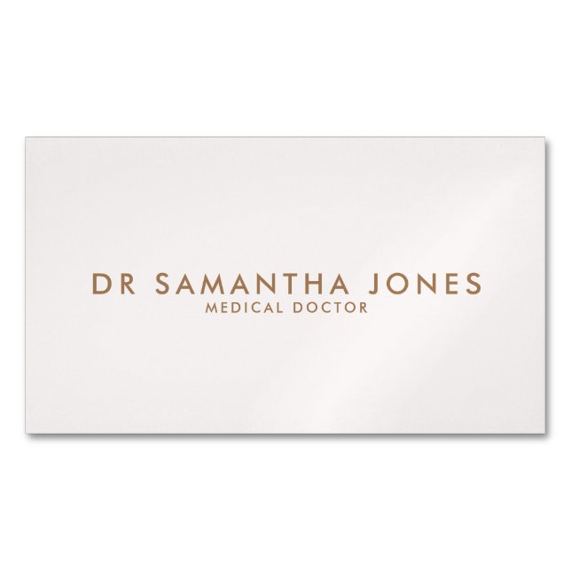 Minimalist Modern Doctor Professional Pink Magnetic Business Card (Front)