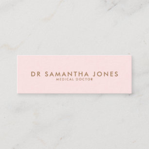 Minimalist Modern Doctor Professional Pink Mini Business Card