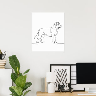 Minimalist Modern Dog Line Art Drawing Poster