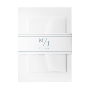 minimalist modern double monogram Wedding Invitation Belly Band