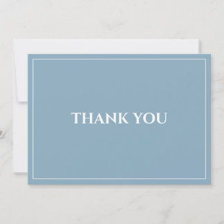 Minimalist Modern Dusty Blue Flat Thank You Card