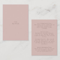 Minimalist Modern Dusty Blush Wedding Details