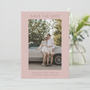 Minimalist Modern Dusty Rose Simple Elegant Photo Save The Date