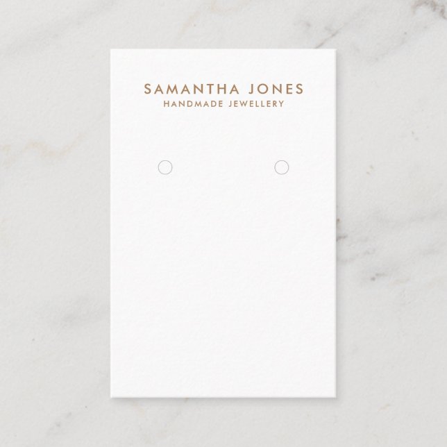Minimalist Modern Earrings Jewellery Display  Business Card (Front)