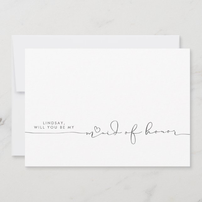 Minimalist Modern Editable Colours Maid Of Honour (Front)