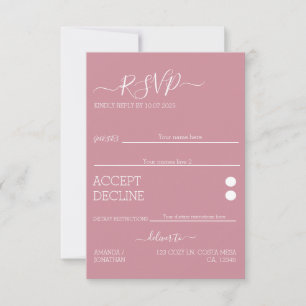 Minimalist Modern Elegance Wedding RSVP Card