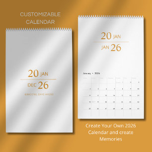 Minimalist Modern Elegant 2026 Calendar