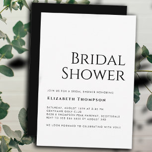 Minimalist Modern Elegant and Simple Bridal Shower Invitation