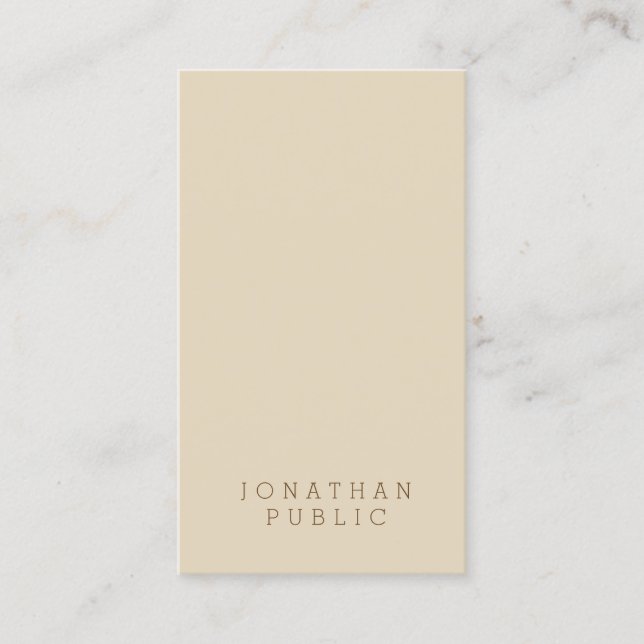 Minimalist Modern Elegant Beige Template Trendy Business Card (Front)