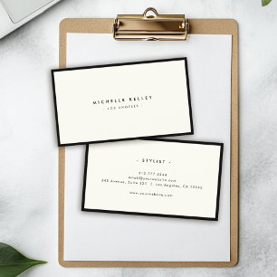 Minimalist Modern Elegant Black Ivory Chic Stylish Business Card