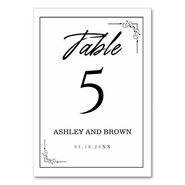 Minimalist Modern Elegant Boho  Table Number (Front)