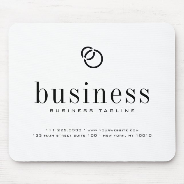 Minimalist Modern Elegant Business Name Logo Mouse Mat (Front)