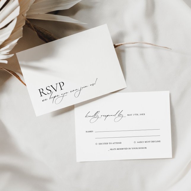 Minimalist Modern Elegant Calligraphy Wedding RSVP Card (Creator Uploaded)