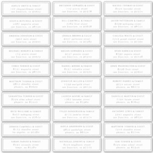 Minimalist Modern Elegant Chic Guest Names Address