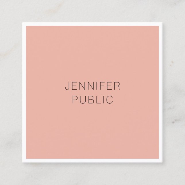 Minimalist Modern Elegant Colour Simple Template Square Business Card (Front)