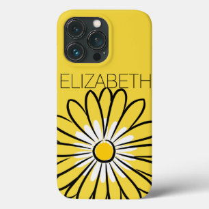 Minimalist Modern Elegant Daisy flower and text iPhone 13 Pro Case